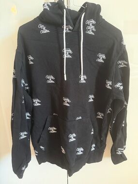 Crooks & Castles Black Hoodie with White Logo Embroidery